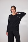 STITCH SWEATER - black/ivor